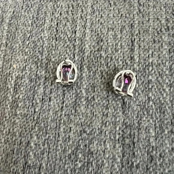 NWOT 10CT Northern Lights Quartz in Sterling Silver Earrings with Omega Backs - Picture 3 of 8